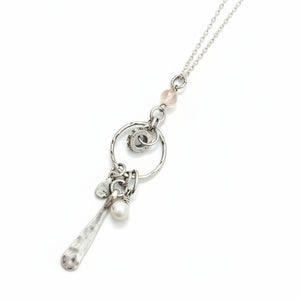 Antique Silver Semi - Precious Cluster Necklace - Gracie Rose Designs - Painted Door on Main