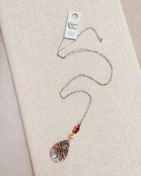 Antiqued Dragonfly Botanical Necklace - Gracie Rose Designs - Painted Door on Main