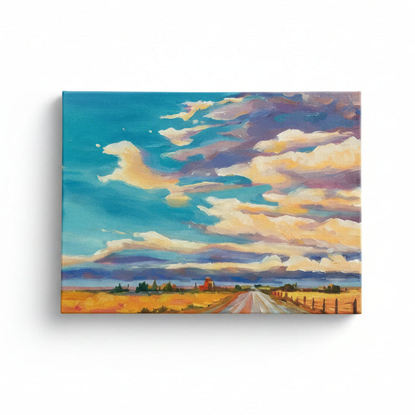 'Autumn Alberta Skies' Original Art - Betty Schriver Art - Painted Door on Main