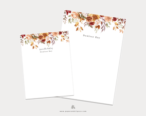 Autumn Floral Notepad – Personalized - Painted Door on Main
