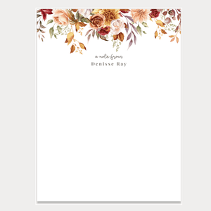 Autumn Floral Notepad – Personalized - Painted Door on Main