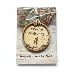 Baby's First Christmas Ornament - Uniquely Greek by Barb - Painted Door on Main
