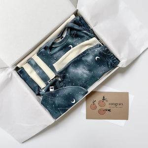 Bamboo Baby Capsule Gift Box - Night Sky & Cream - Painted Door on Main - Painted Door on Main
