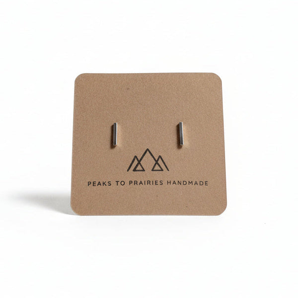 Bar Stud Earrings - Peaks to Prairies Handmade - Painted Door on Main