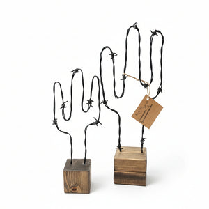 Barb Wire Cactus Set - Rafter Diamond W - Painted Door on Main