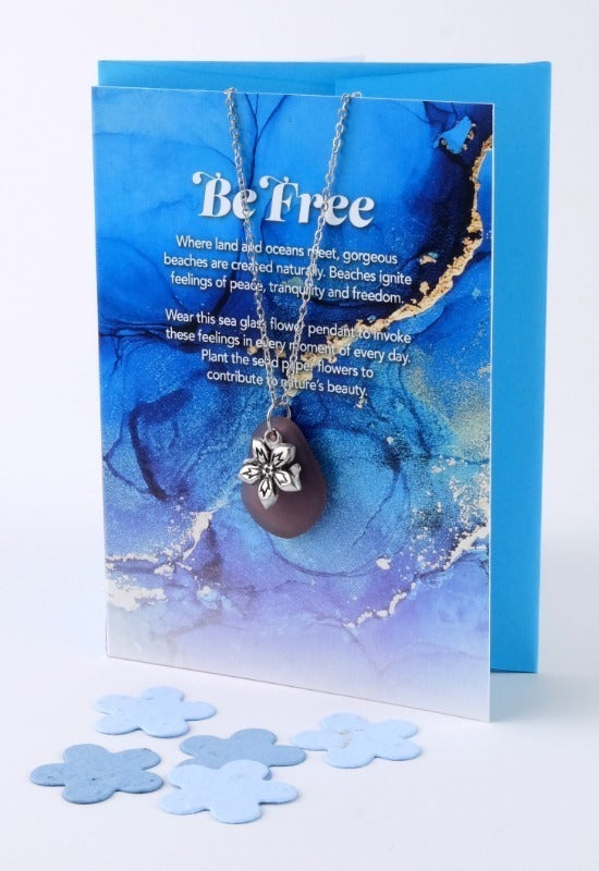817-09 Be Free Sea Glass Earth Cards - Monague Native Crafts