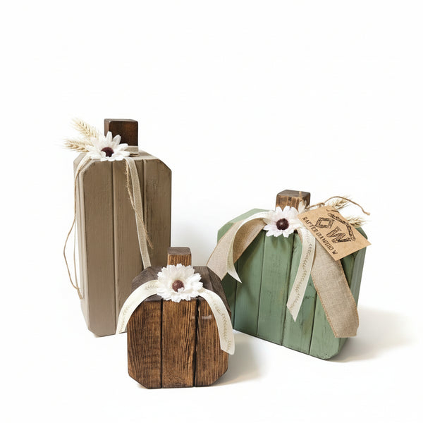 Boho Wooden Pumpkin Sets - Rafter Diamond W - Painted Door on Main