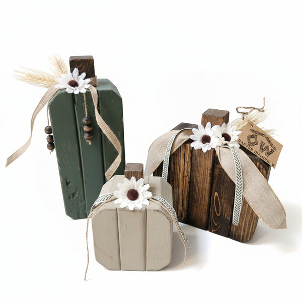 Boho Wooden Pumpkin Sets - Rafter Diamond W - Painted Door on Main