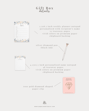 Calm Floral Stationery Gift Set – Personalized - Painted Door on Main