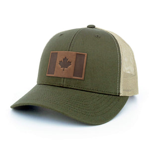 Canada Flag Leather Patch Hat - Painted Door on Main