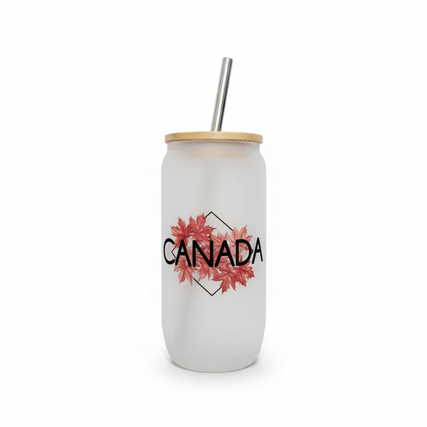 Canada Leaf Frosted Glass Can - DIYxe - Painted Door on Main