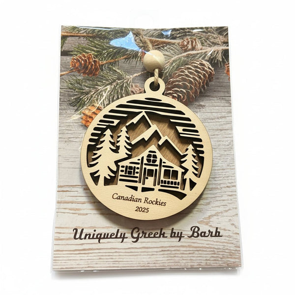 Canadian Rockies Ornament - Uniquely Greek by Barb - Painted Door on Main