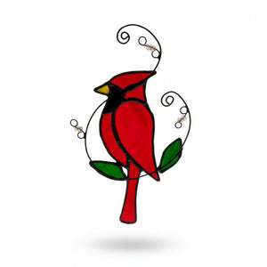 Cardinal Suncatcher - Tevlan Glass - Painted Door on Main