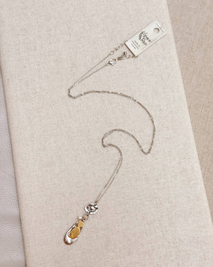 Cat Charm & Freshwater Pearl Necklace - Gracie Rose Designs - Painted Door on Main