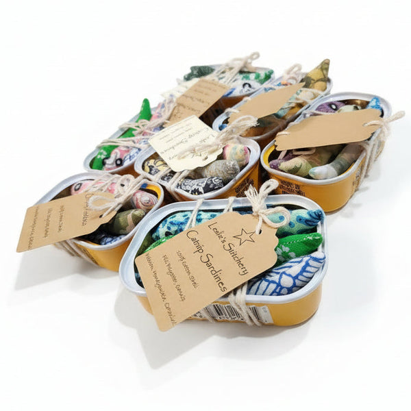 Catnip Sardine Cat Toys - Leslie's Stitchery - Painted Door on Main