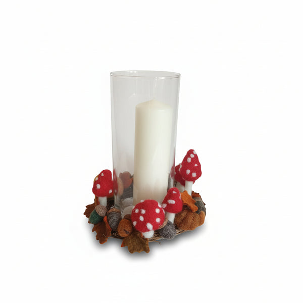 Centre Piece with Candle - Elaine Grandon Fibre Arts - Painted Door on Main