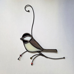 Chickadee On Twig Suncatcher - Painted Door on Main