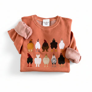 'Chickens' Crewneck - Thumbprint Designs - Painted Door on Main