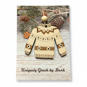 Christmas Sweater Ornaments - Uniquely Greek by Barb - Painted Door on Main