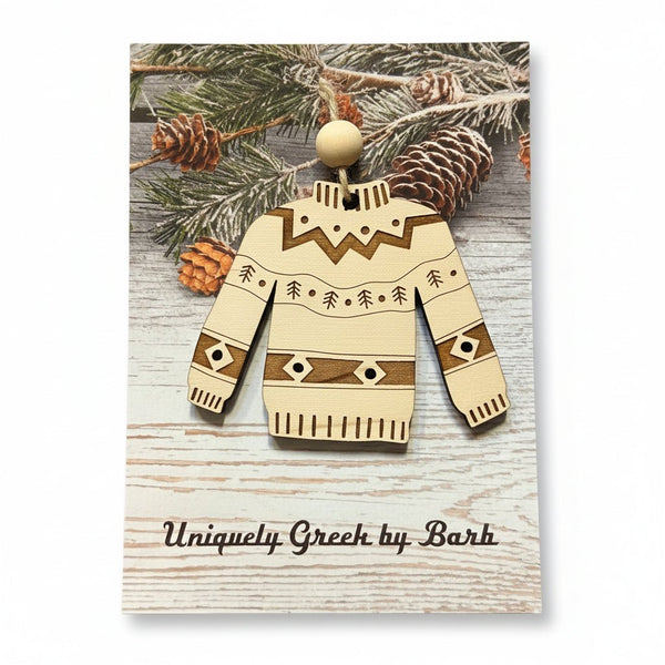 Christmas Sweater Ornaments - Uniquely Greek by Barb - Painted Door on Main