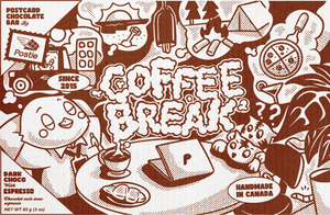 COMING SOON Coffee Break Vegan Dark Postcard Chocolate Bar - Painted Door on Main