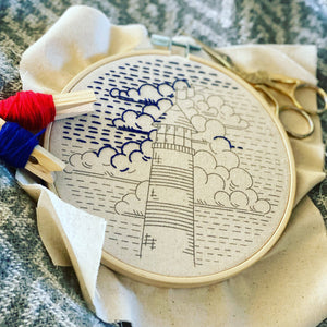 COMING SOON Lighthouse Complete Embroidery Kit - Painted Door on Main