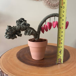 COMING SOON Macrame and Felted Bleeding Heart Forever Plant - Painted Door on Main
