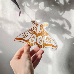 COMING SOON Moth Prismatic Window Cling - Painted Door on Main