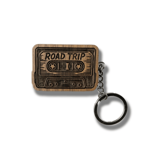 COMING SOON Road Trip Cassette Walnut Keychain - Painted Door on Main