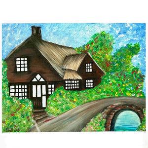 'Cottage Life' Acrylic on Canvas - Shell Cavé Studio - Painted Door on Main