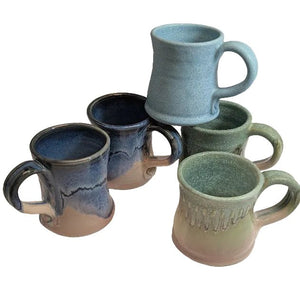 Wheel Thrown Pottery Mugs-Elizabeth's Clay Vision-Painted Door on Main