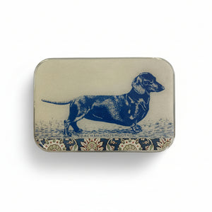 Dachshund Notions Tin - Firefly Notes - Painted Door on Main