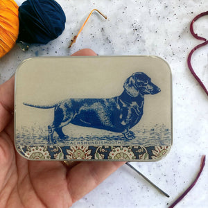 Dachshund Notions Tin - Firefly Notes - Painted Door on Main