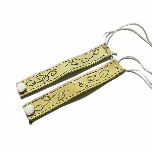 Embroidered Leather Bracelets - Magic Threads Creations - Painted Door on Main