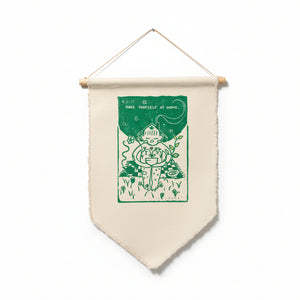 Embroidered Lino Cut Print Wall Hangings - HannadMade - Painted Door on Main