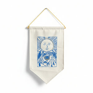 Embroidered Lino Cut Print Wall Hangings - HannadMade - Painted Door on Main