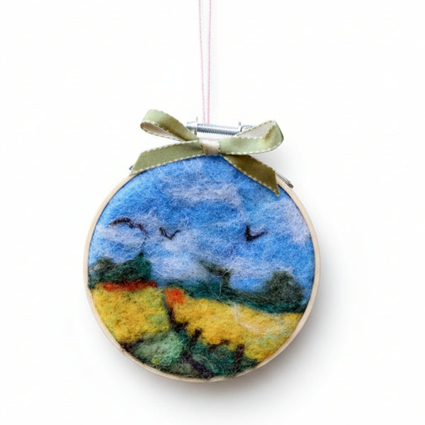 Embroidery Hoop Ornaments - Elaine Grandon Fibre Arts - Painted Door on Main