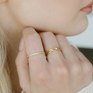 Everly Knot Gold-Plated Ring - Petit Gold - Painted Door on Main