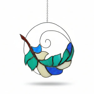 Feather Circle Suncatcher - A Touch Of Glass - Painted Door on Main