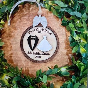 First Christmas As | Custom Ornament - Painted Door on Main