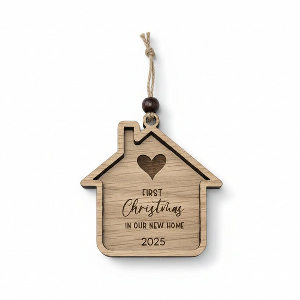 'First Christmas' Engraved Wood Ornament - Painted Door on Main