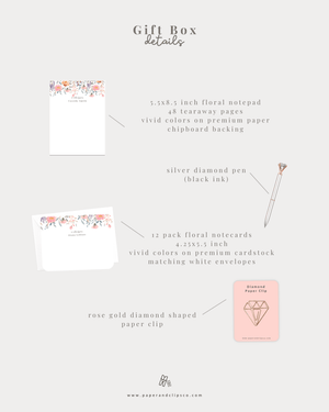 Floral Stationery Gift Set – Personalized - Painted Door on Main