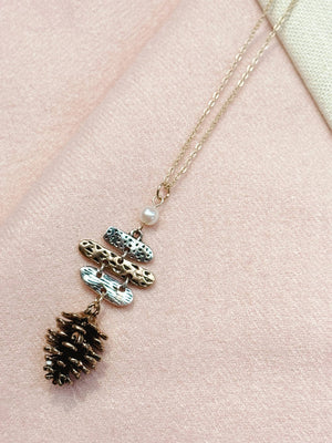 Freshwater Pearl Pine Cone Necklace - Gracie Rose Designs - Painted Door on Main