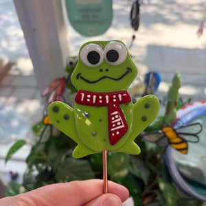 Fused Glass Frog Plant Picks - Painted Door on Main