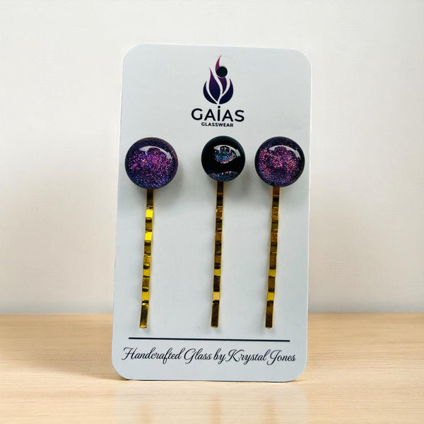 Glass Bobby Pin Set - Gaia's Glasswear - Painted Door on Main