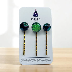 Glass Bobby Pin Set - Gaia's Glasswear - Painted Door on Main