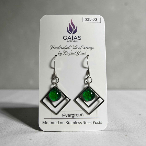 Glass Geometric Earrings - Gaia's Glasswear - Painted Door on Main