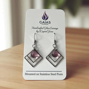 Glass Geometric Earrings - Gaia's Glasswear - Painted Door on Main