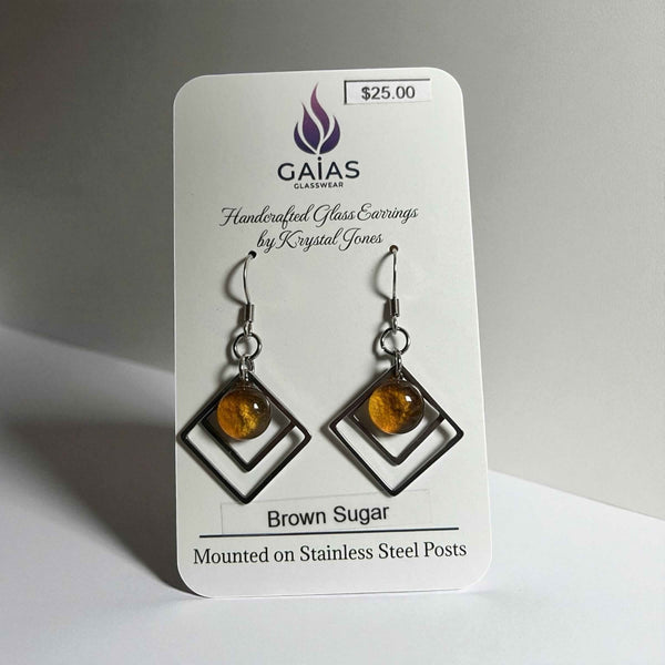 Glass Geometric Earrings - Gaia's Glasswear - Painted Door on Main