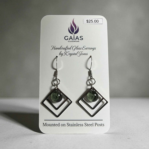 Glass Geometric Earrings - Gaia's Glasswear - Painted Door on Main